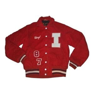 Vintage Red Corduroy Varsity Jacket